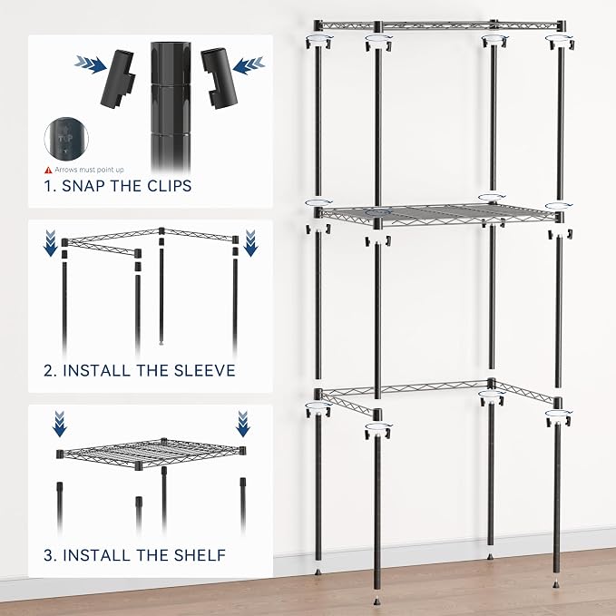 2-Tier Mini Fridge and Microwave Storage Shelf, Adjustable Height Metal Small - Image 4