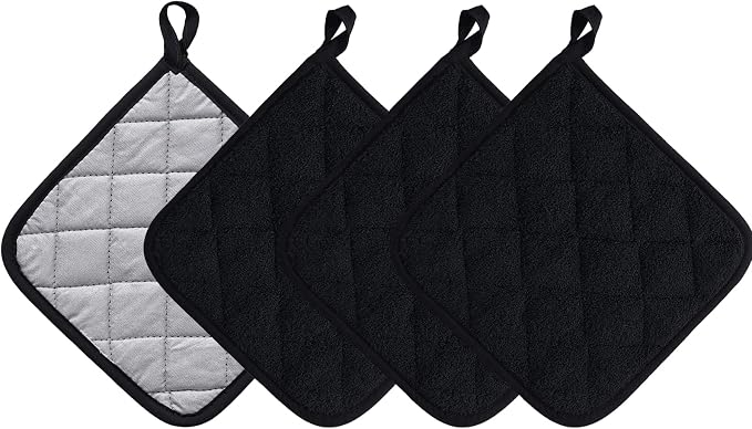 Kitchen Pot Holders Set Heat Resistant Pure Cotton Potholders Kit Trivets Large by KLNYOO