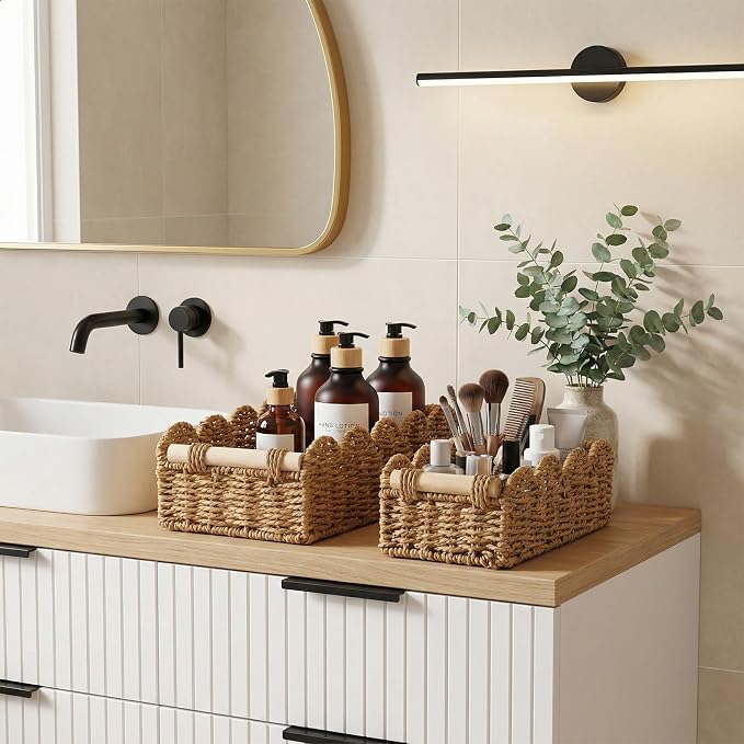 2 Pcs Toilet Paper Storage Basket, Home Bathroom Bedroom Decor and Organization - Image 5