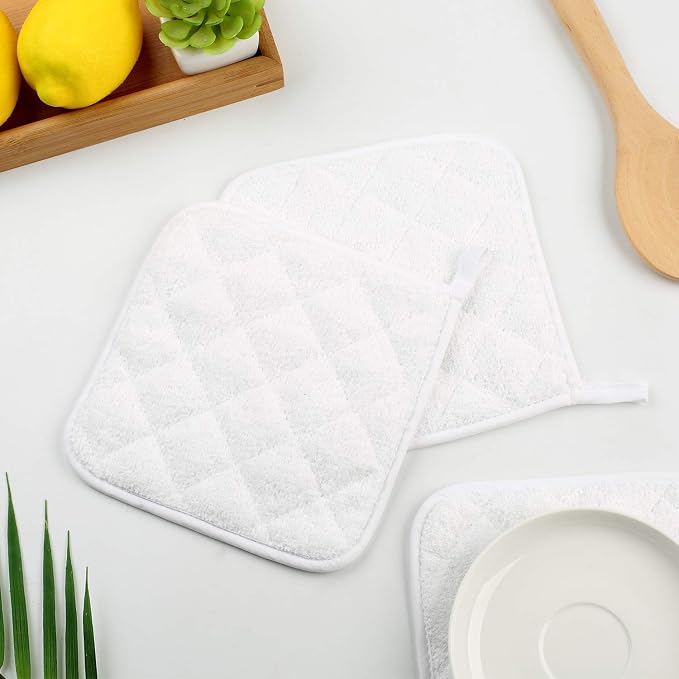 100% Cotton Kitchen Everyday Basic Terry Pot Holder Heat Resistant Coaster - Image 9