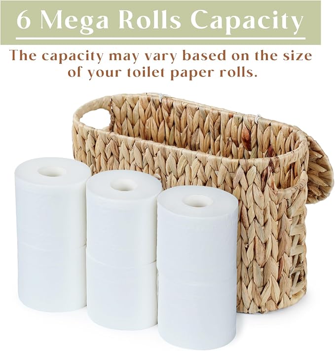 YANGQIHOME Toilet Paper Storage, Water Hyacinth Toilet Paper Storage - Image 8