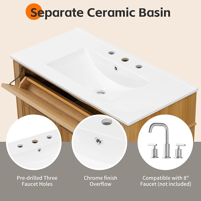 Harper & Bright Designs 36" Bathroom Vanity - Image 6