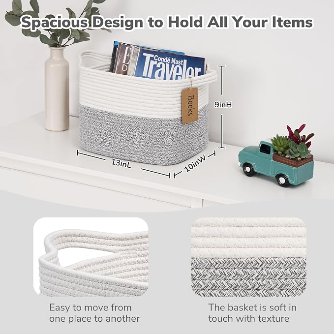 Goodpick Woven Storage Basket, Small Laundry Basket - Image 3