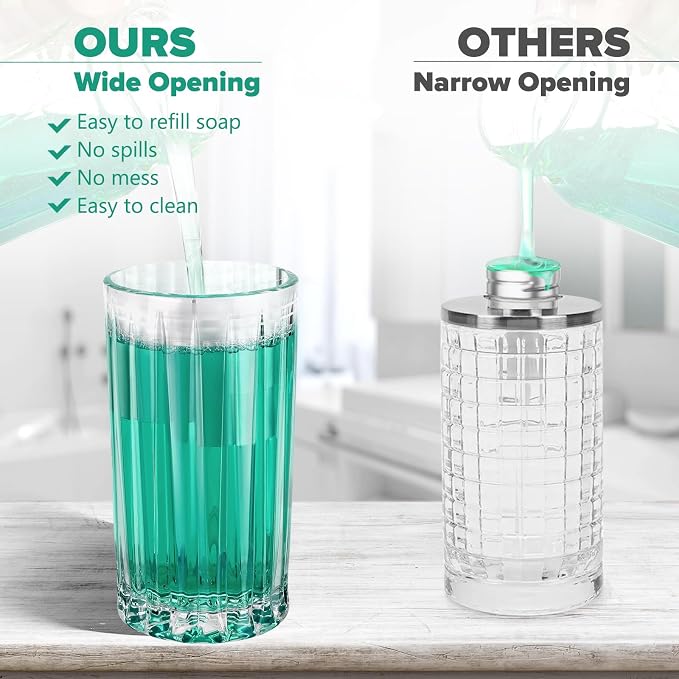 Automatic Soap Dispenser Foam for Kitchen: 11 OZ Glass Touchless Clear Auto - Image 3