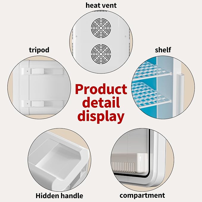 10L Portable Mini Fridge, AC/DC Thermoelectric Cooler and Warmer, Compact - Image 4
