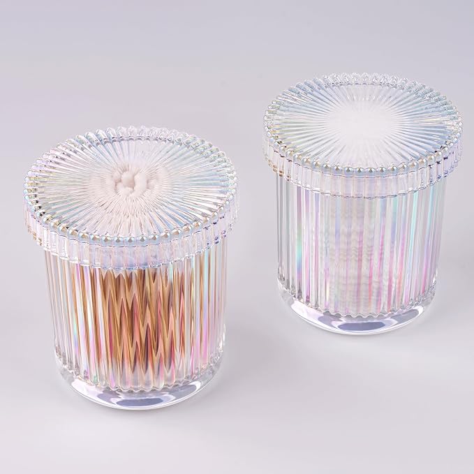 2 Pack Glass Qtip Holder Dispenser Set - Image 8