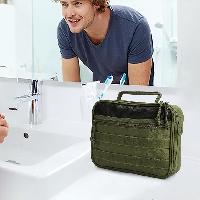 SMONT Tactical Toiletry Bag for Men, 9.5" Hanging Dopp Kit Shaving Hygiene Bag - Image 2