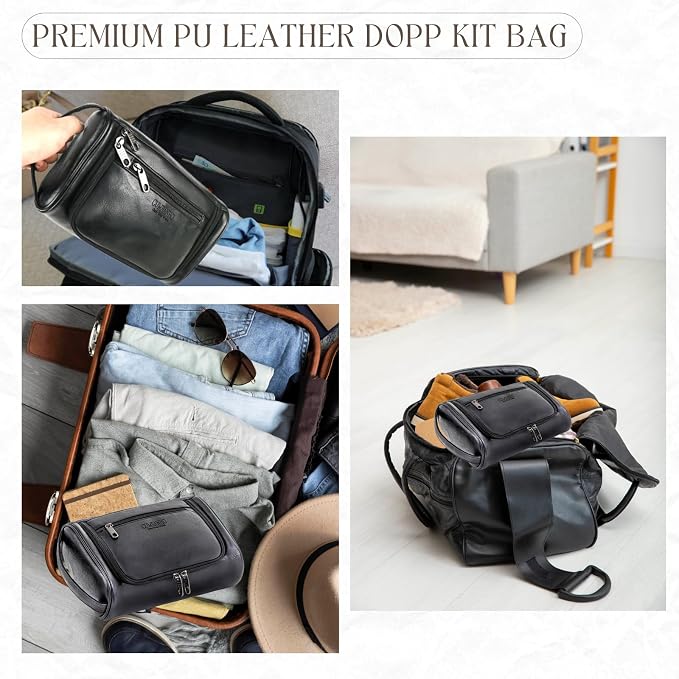 Mens Toiletry Bag, Compact Dopp Kit - Image 6