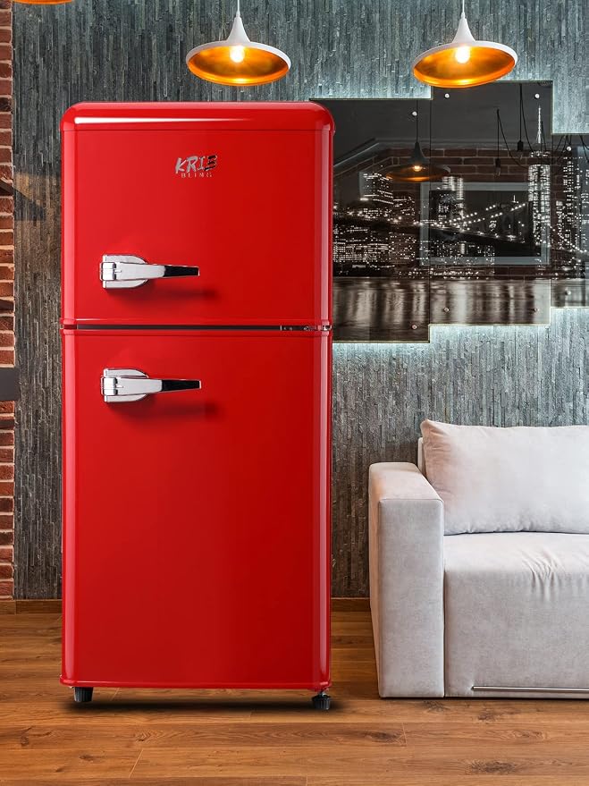 Mini Fridge With Freezer, Refrigerator With 2 Doors, 7- Level Adjustable - Image 8