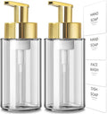 Foaming Soap Dispenser, 10 oz/300ml Gold Soap Dispenser, 2 Pack Glass Foaming by RYTOXILOBrightenUpYourHome
