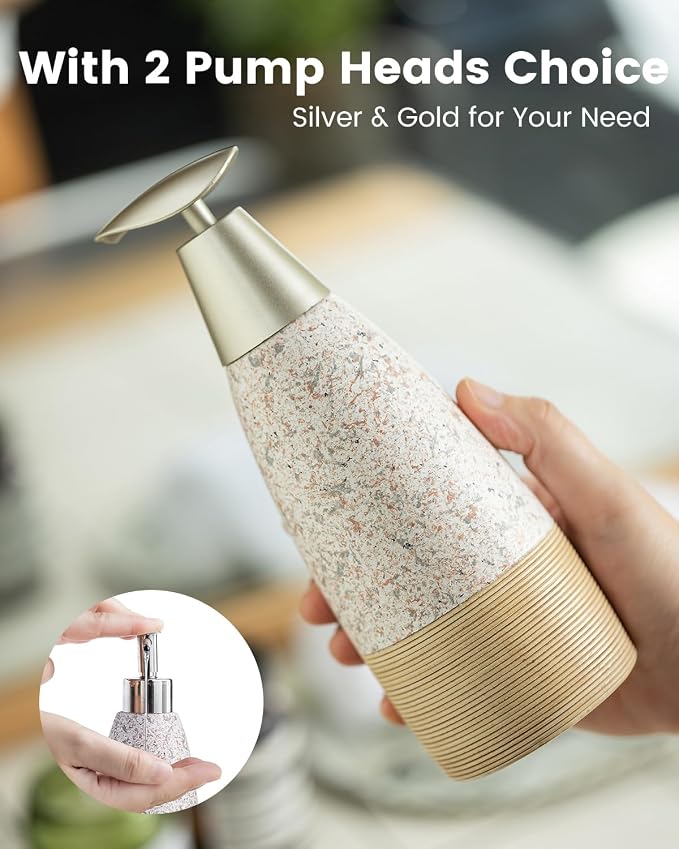 Soap Dispenser Set for Shower, Ceramic Refillable Soap Bottle for Shampoo - Image 4