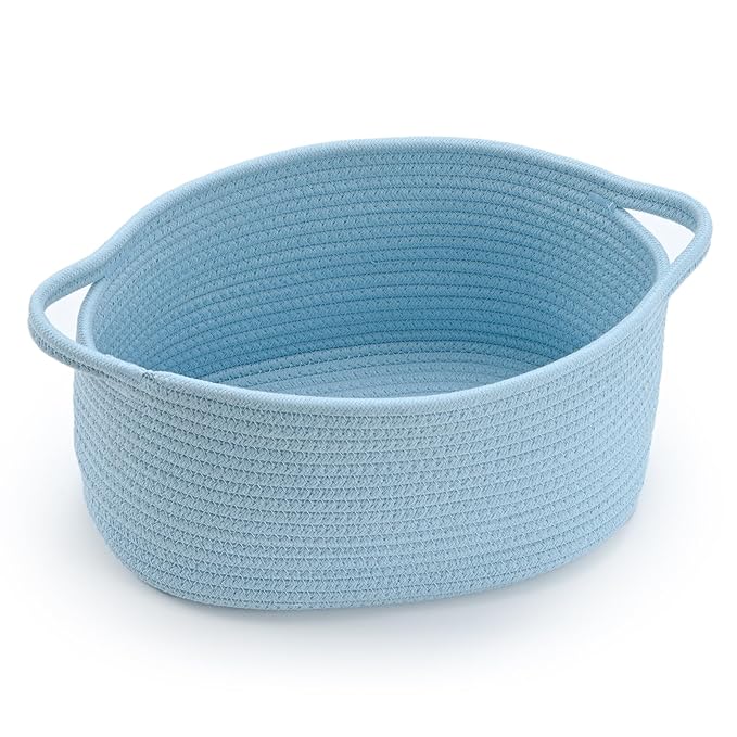 Baby Blue Cute Woven Storage Basket by Unknown