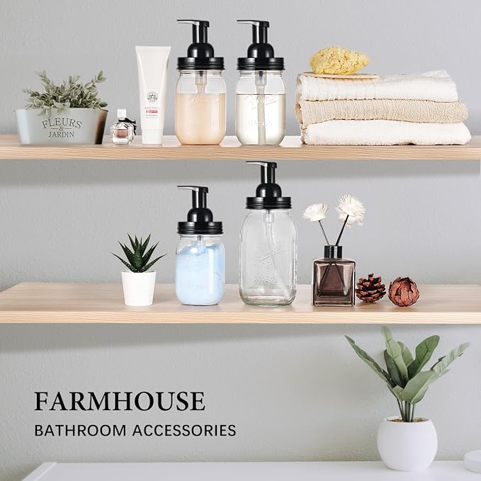 Amolliar Plastic Mason Jar Foaming Soap Dispenser - Image 6