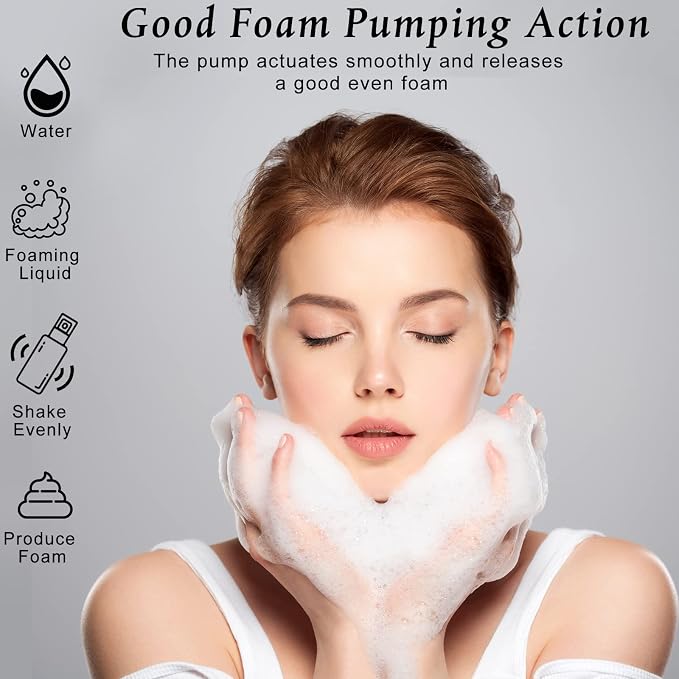 70 Pcs 2 oz Plastic Foam Soap Dispensers Refillable Lash Shampoo Bottles - Image 5