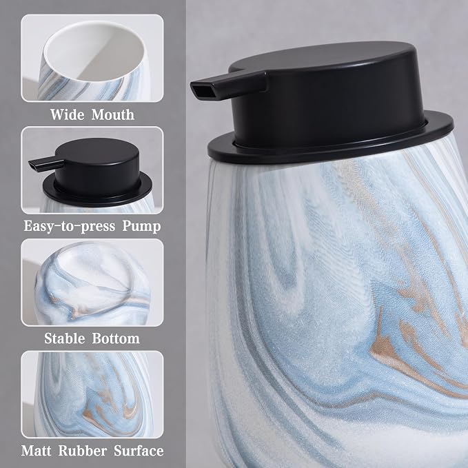 12Oz Ceramic Liquid Soap Dispenser - Image 5