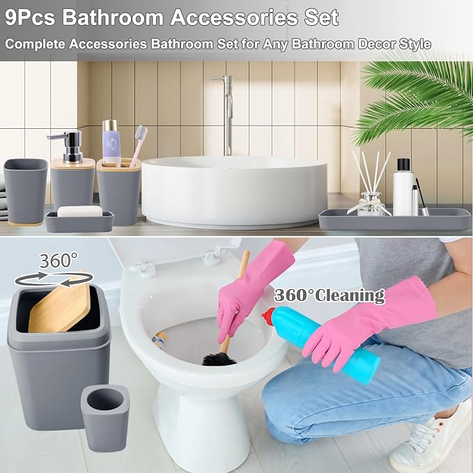 Grey Bathroom Accessories Set - Image 4