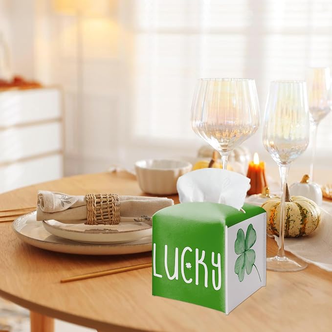 St. Patrick's Day Lucky Clover Design Tissue Box Cover - Image 5