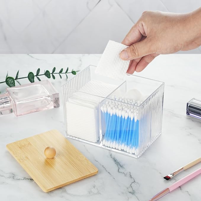 KIMCHOMERSE Qtip Holder Storage, Bathroom Cotton Ball Holder Canisters - Image 6