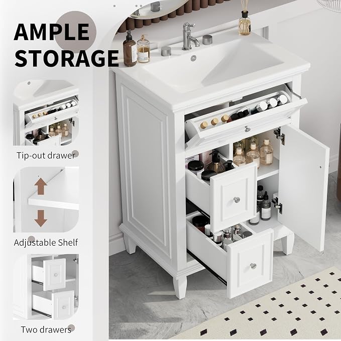 Harper & Bright Designs 24" Bathroom Vanity - Image 5