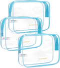 BAGSMART Clear Toiletry Bag, 3 Pack TSA Approved Travel Toiletry bag Carry on by BAGSMART