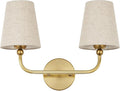 2-Light Bathroom Light Fixtures, Brushed Gold Vanity Lights, Double Wall Sconce by Metwet
