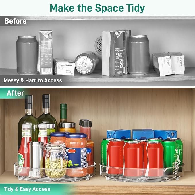 4 Pack Lazy Susan Organizer, 9.5 Inch Lazy Susan Turntable - Image 5