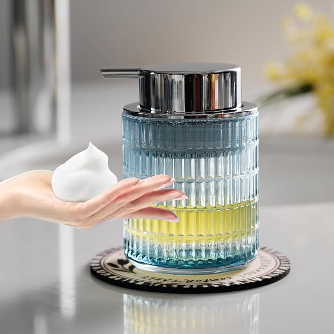 Glass Foam Soap or Lotion Dispenser, Refillable Liquid Dispenser by CICUFYOfficial