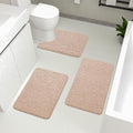 YIHOUSE Bathroom Rugs Mat Set 3 Piece Khaki, Memory Foam Bath Mats Sets by YIHOUSE