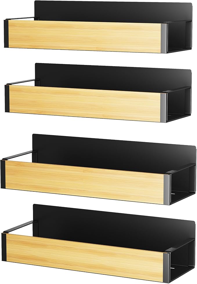 2/3/4 Pack Moveable Fridge Magnetic Spice Racks, Metal Black/White - Image 7