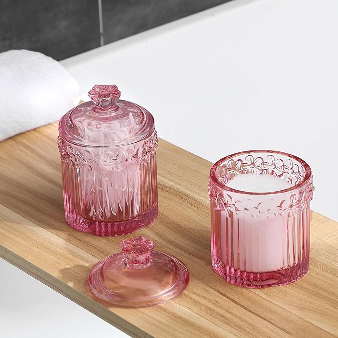 rejomiik 2 Pack Qtip Holder Glass Apothecary Jars - Image 4