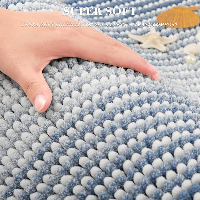 BSICPRO Bathroom Rugs and Mats Sets, 2 Piece Thick Absorbent Chenille Non Slip - Image 2