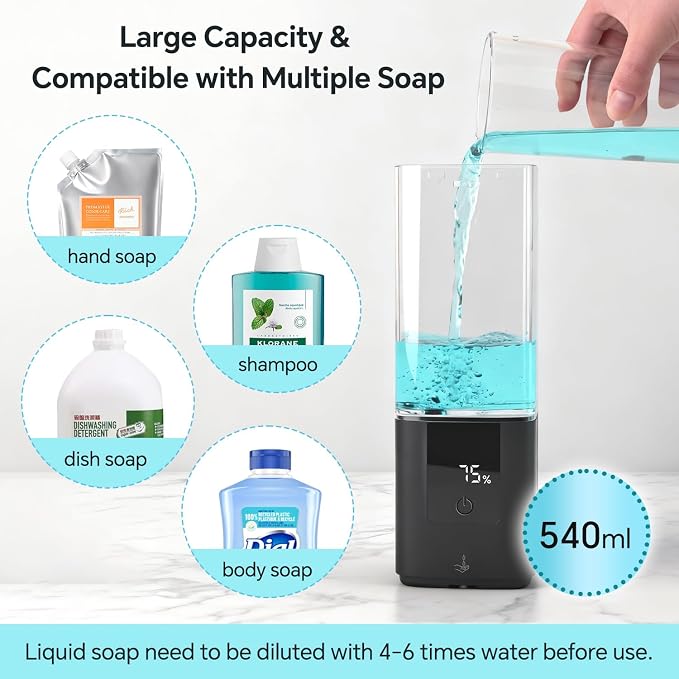 LAOPAO Automatic Soap Dispenser Wall Mount Rechargeable Liquid Soap Pump - Image 3