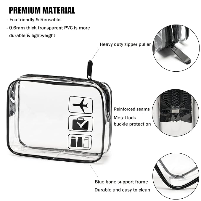 MODENGKONGJIAN TSA Approved Toiletry Bag, Carry on Airport Airline Compliant Bag - Image 2