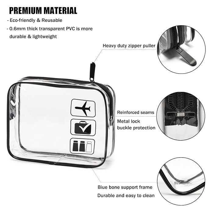 MODENGKONGJIAN TSA Approved Toiletry Bag, Carry on Airport Airline Compliant Bag - Image 2