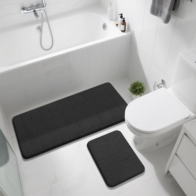 Yimobra Large Bath Mat Set 2 Piece- Super Soft Absorbent Quick Dry Memory Foam - Image 7