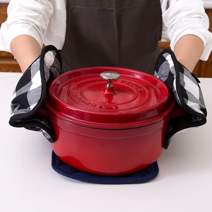 Joyhalo 4 Pack Pot Holders for Kitchen, Cotton Oven Holder - Image 6