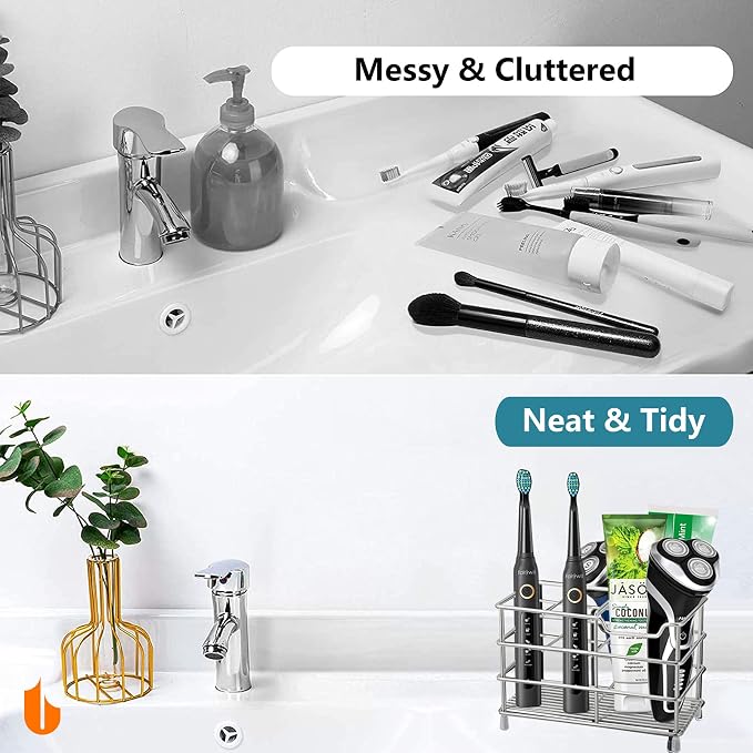 Urbanstrive 304 Stainless Steel Bathroom Toothbrush Holder Toothpaste Holder - Image 5