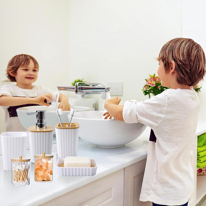 24Pcs White and Gold Bathroom Set - Image 7