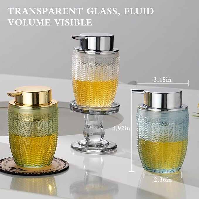 Foaming Hand Soap & Lotion Dispenser, Refillable Glass - Image 6