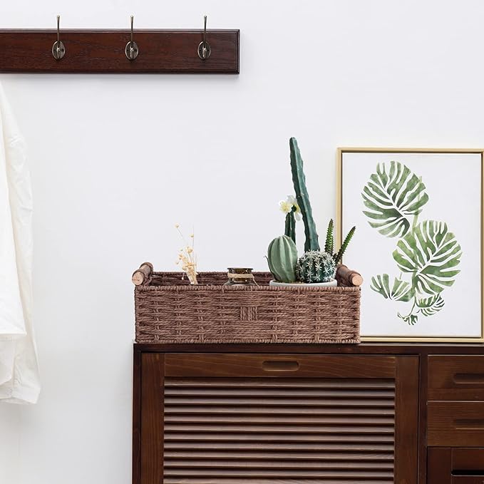 Round Paper Rope Storage Basket Wicker - Image 6