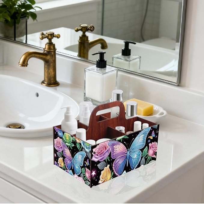 DIY Flower Diamond Art Wooden Multi-Compartment Organiser Box - Image 7