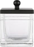 Clear Transparent Hotel Style Apothecary Tempered Glass Canister Jar W/ Matte by IndecorHome