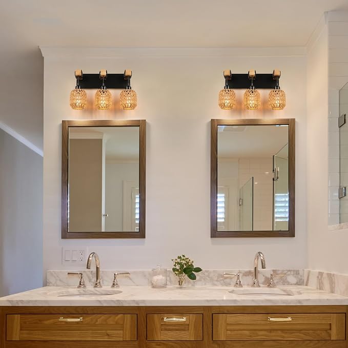 Bathroom Vanity Light Fixtures, 3-Light Farmhouse Bathroom Light Over Mirror - Image 7