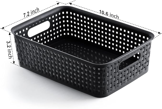 Plastic Storage Baskets, Small Pantry Organization and Storage Bins, Household - Image 3