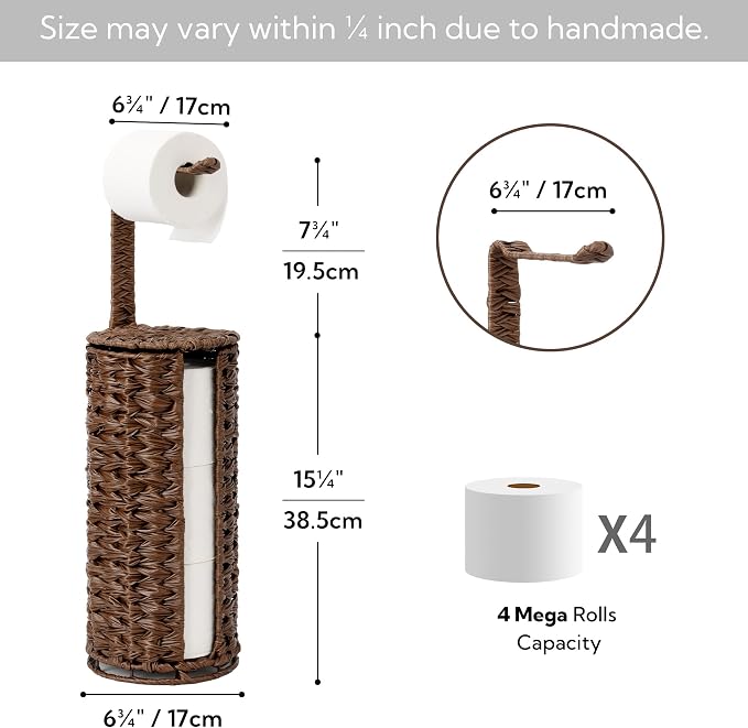 GRANNY SAYS Wicker Freestanding Toilet Paper Holder Stand - Image 3