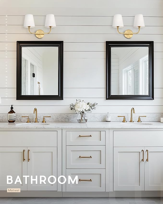 2-Light Bathroom Light Fixtures, Brushed Gold Vanity Lights, Double Wall Sconce - Image 8