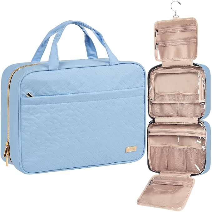 NISHEL Travel Toiletry Bag for women, Portable Hanging Organizer for by NISHEL