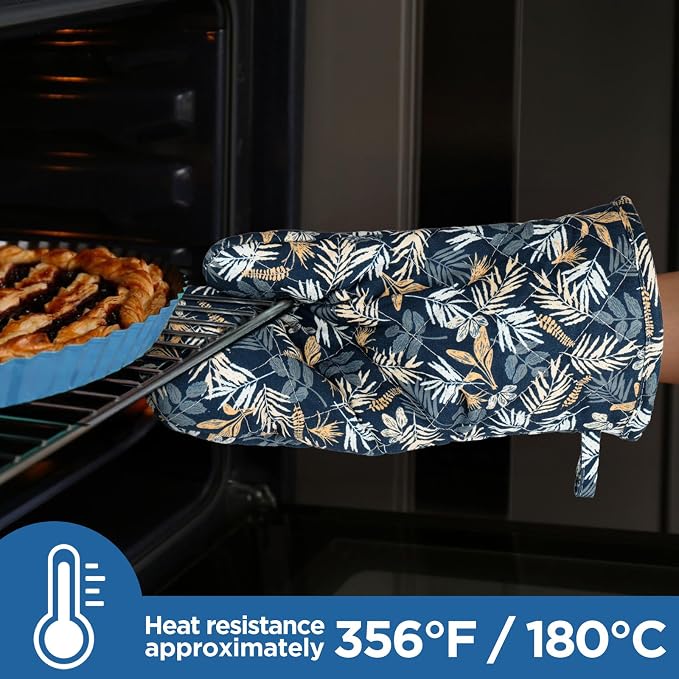 Oven Gloves Extra Long Cotton Cooking Gloves - Image 4