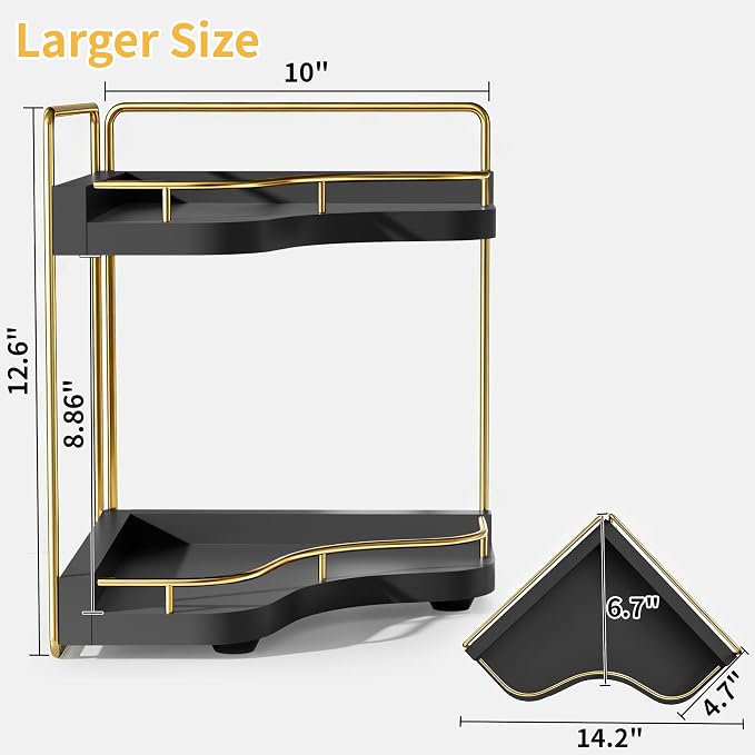 2-Tier Corner Bathroom Counter Organizer - Image 2