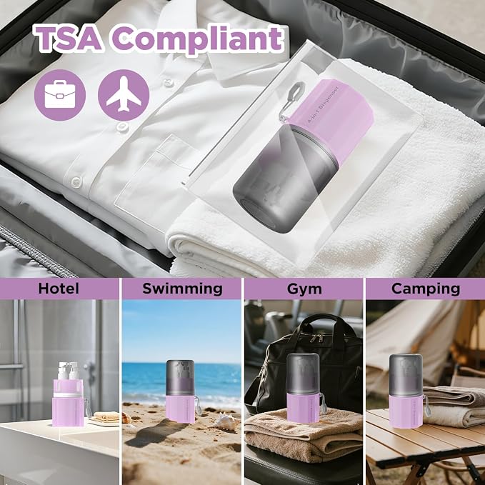 4 in 1 Travel Dispenser Bottle, TSA Approved Refillable Shampoo and Conditioner - Image 7